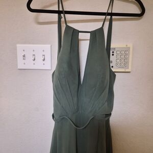 Azazie Backless Sage Dress